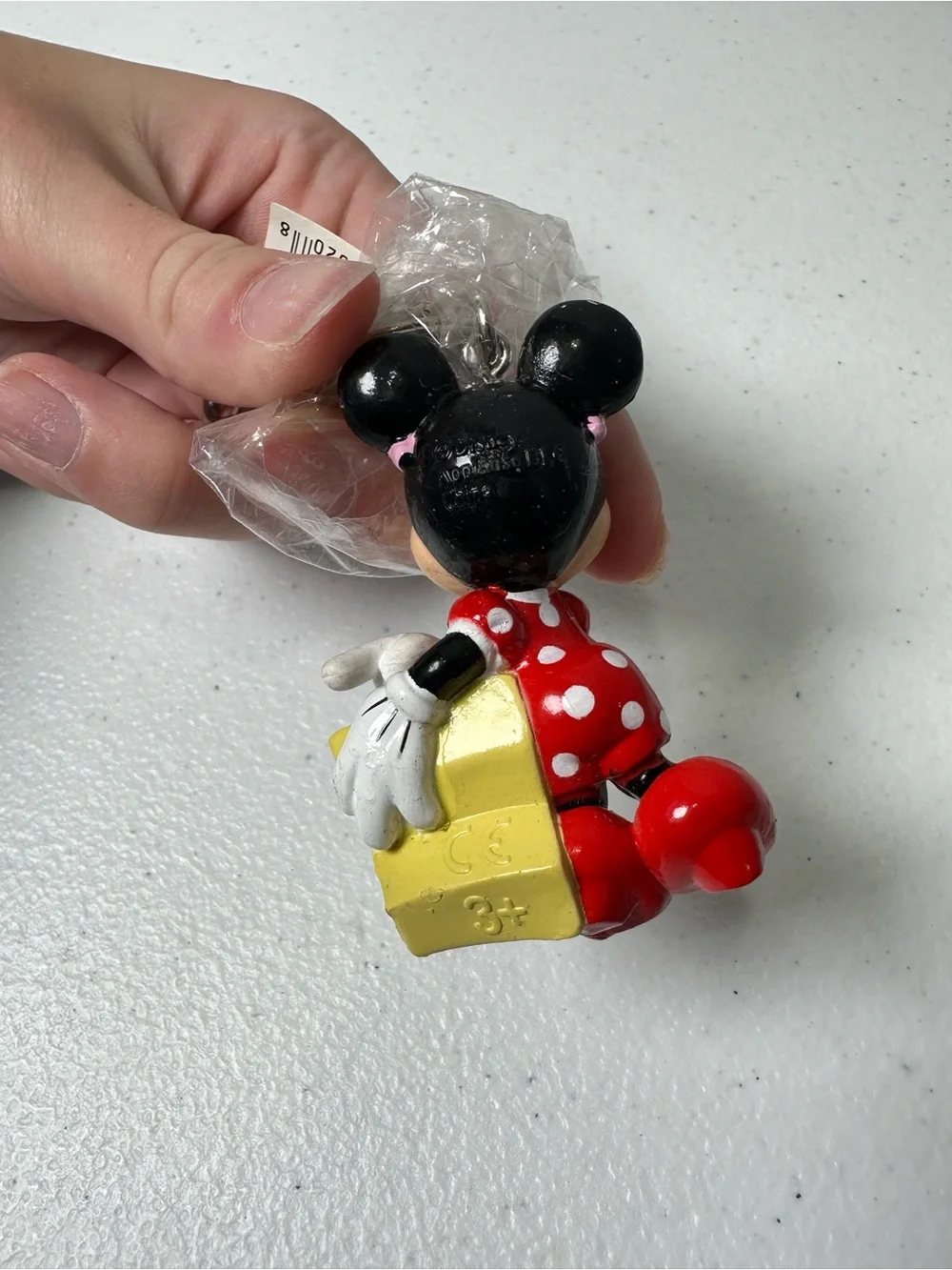 Disney Minnie Mouse Red and Pink Bag Charm Keychain with Yellow Gift Accent